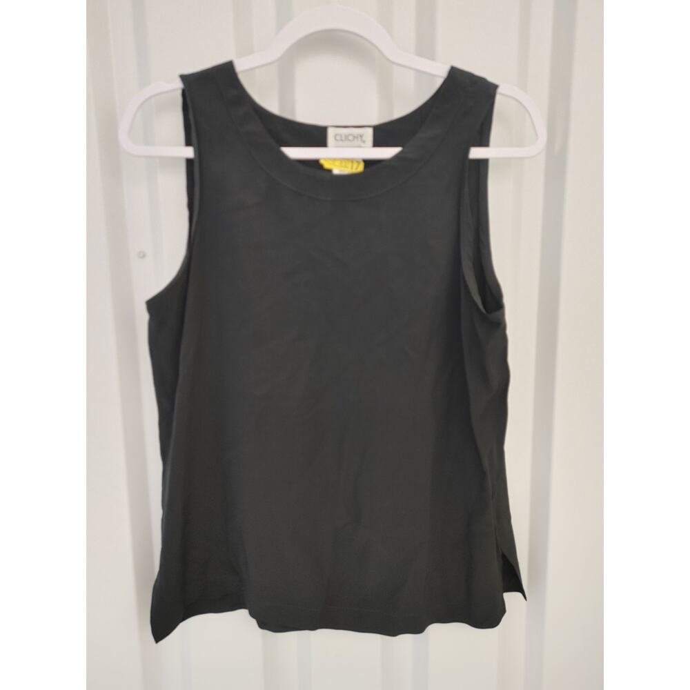 CLICHY Sleeveless Top Tank Silk Black Sz 6